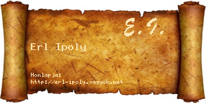 Erl Ipoly névjegykártya